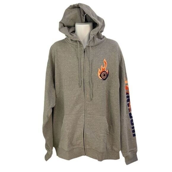 Insomniac LA Streetwear. Full Zip Gray Hoodie. Size XL. NWT - Picture 2 of 10